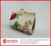 Ladies's Custom Coin Purse with clip closure and flower printed