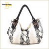 Ladies snake skin embossed cow leather luxury bag