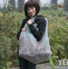 Lady/Women Fashion Lady Gray New Rabbit Fur knitted Tote Bag 11YY-Z07