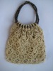 Lady crochet wooden beads bag