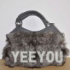 Lady fahion new Style blue Fox fur bag T-12