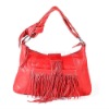 Lady genuine sheep leather handbag with Tassels