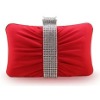 Lady red satin evening bag clutch