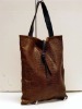 Lamb Leather in Croco Pattern Tote Bag