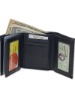 Large Capacity Men Black Trifold wallet #731