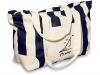 Large Striped Canvas Tote Bag