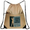 Large front zipper pocket Drawstring Bag