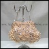 Latest alloy orange beaded lady evening bag