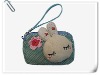 Latest design girls two zippers cloth Coin Purse