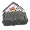 Latest elegant OL rivets lock element ladies shoulder bags