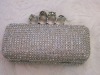 Latest handwork crystal evening bag with skull clasp