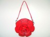 Latest stylish PU lady flower clutch purse