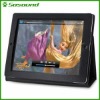 Leather Black Mat Embossing Folding Case Cover Pouch for Apple iPad2