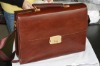 Leather Briefcase with Fingerprint Lock