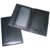 Leather Cheque holder in black design