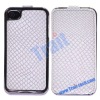 Leather Coated Electroplating Hard Case Cover for Apple iPhone 4 4G with Retailed Packaging (White)