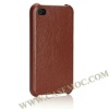 Leather Coated Hard Case Cover for iPhone 4S/ iPhone 4(Coffe)