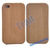 Leather Cover Wood Case for iPhone 4