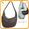 Leather Hobo bag with braid shoulder strap