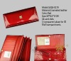 ^^Leather Long Red Women's Wallet Purse Anti-bacteria