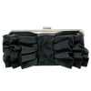 Leather Ruffle Clutch Evening Bag / Handbag / Purs/Shoulder bag