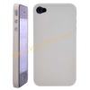 Leather Surface White Hard Shell Skin Cover For iPhone 4G