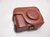 Leather camera bag with cover
