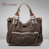 Leather canvas laptop bag