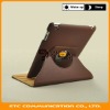 Leather case with 360 degree swivel, Rotated case with stand for Apple iPad 2, Factory sales directly