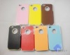Leather coating hard protective case for iphone 4/4s mobile phone