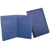Leather passport holder in blue color