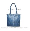 Leather tote handbag