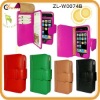 Leather wallet case for Iphone 4