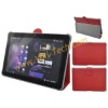 Leechee Veins Leather Case Shell Skin For Samsung Galaxy Tab P7510-Red