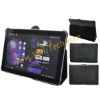 Leechee Veins Leather Cover Case Shell For Samsung Galaxy Tab P7510-Black