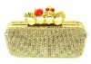 Legend skull clutch crystal clutch gold luxury clutch