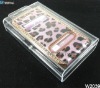 Leopard Skin Design Luxury Case for iPhone 4S. Clip Slider Design Case for iPhone