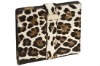 Leopard grain leather laptop case