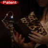 Leopard pattern PU leather with reading lamp for Kindle 3