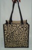 Leopard print Jute tote bag