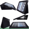 Lichee Pattern Black PU leather case for ipad 2