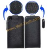Lichee Pattern Design Genuine Leather Case Cover Shell For Apple iphone 4G - Black