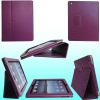 Lichee Pattern Purple PU leather case for ipad 2
