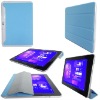 Light Blue Flip Leather Case For Samsung Galaxy Tab 10.1 P7510 With Stand