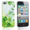 Light Green flower hard back case cover with bling crystal for iphone 4