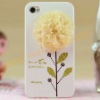 Light Yellow Flower Design Hard Shell Cover Case For iPhone 4 4S