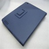 Litchi stria of left or right opening leather case for ipad2 with blue color