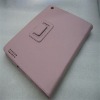 Litchi stria of left or right opening leather case for ipad2 with pink color