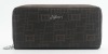 Long size high quality two zipper enclosure shiny PU wallet for men
