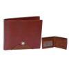 Lot of 200 New PU Leather Brown BiFold Metal Wallet